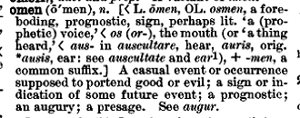 "omen" in the Century Dictionary