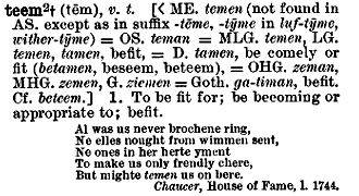 "teem" in the Century Dictionary