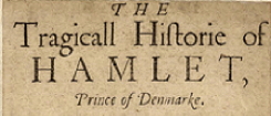 Hamlet Second Quarto Title Page