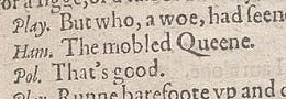 The Second Quarto word "mobled"