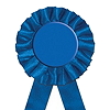 image of a rosette done with blue ribbon