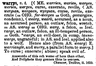 "warry" in the Century Dictionary