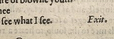Gertrude's exit in the copy of the Second Quarto at the Folger Library