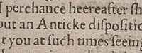 the word "antique" in Scene 5, Second Quarto