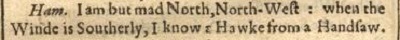 Folio "mad north north-west..."