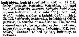 "bedrid" in the Century Dictionary