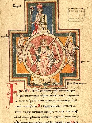 illustration of the Wheel of Fortune from the Carmina Burana